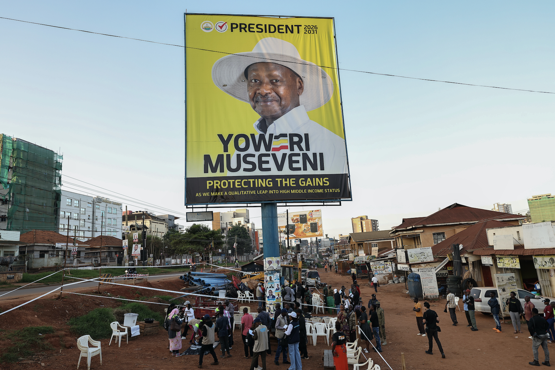 People line up to cast their votes during the presidential elections in Kampala, Uganda. The same election period saw the deportation agreement challenged in court by Uganda’s law societies.